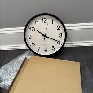 NWT 12in Classic Black Wall Clock- Lightweight